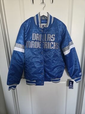 Licensed Gear
Men's Dallas Mavericks Starter Blue Home Game Satin Bomber M